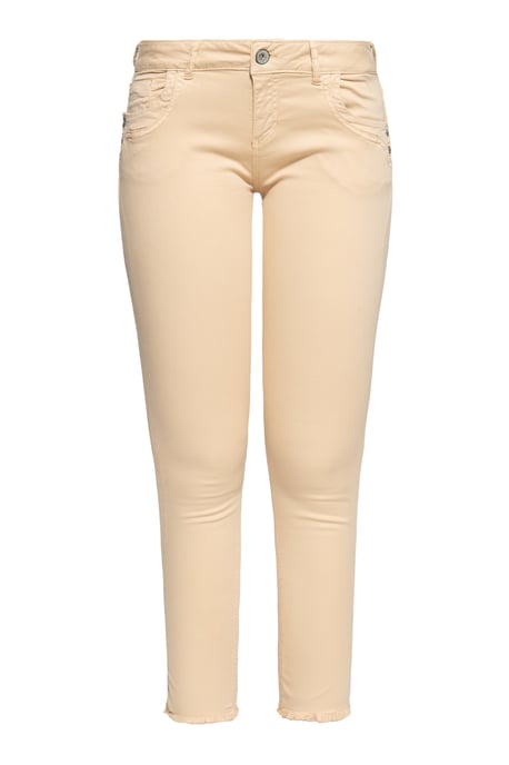 Amor, Truth & Trust Damen ATT JEANS Slim Fit Hose mit offenen Kanten Leoni Sand - Image 1