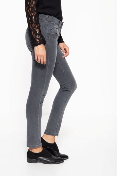Amor, Truth & Trust Damen ATT JEANS Damen 5-Pocket Jeans mit Strukturstickerei am Tascheneingriff Venus grau - Image 2