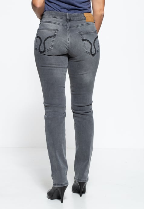 Amor, Truth & Trust Damen 5-Pocket Jeans Stella grau - Image 2