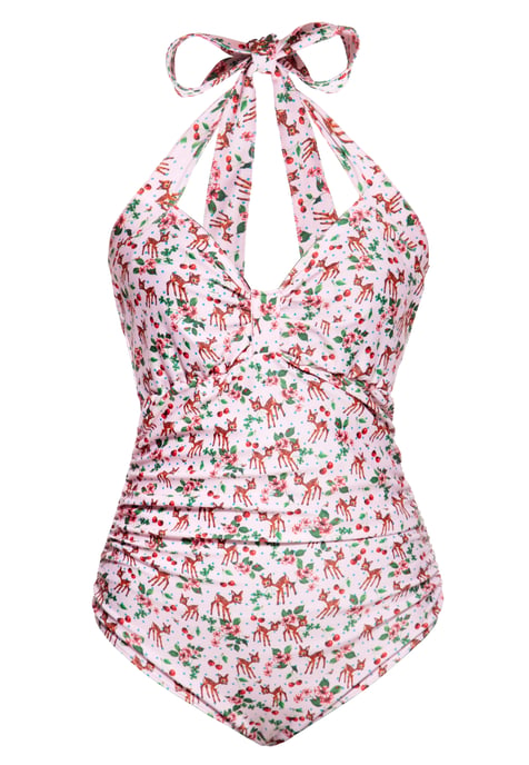 Queen Kerosin Damen Swimsuit Deer rosa - Image 1