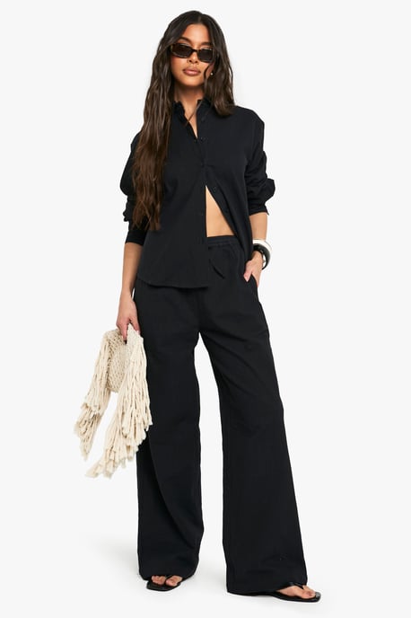 Linen Look Oversized Shirt - Image 3