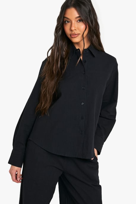 Linen Look Oversized Shirt - Image 4