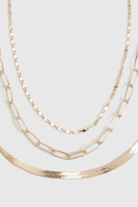 3 Pack Gold Layered Necklaces - Image 2