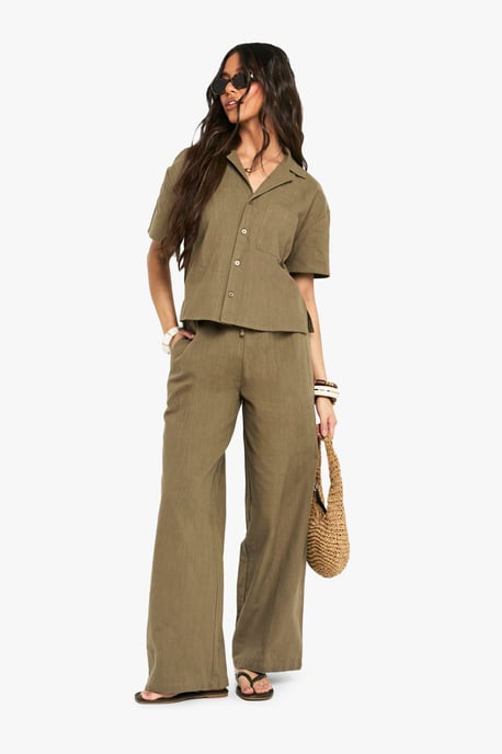 Linen Look Short Sleeve Shirt - Image 3