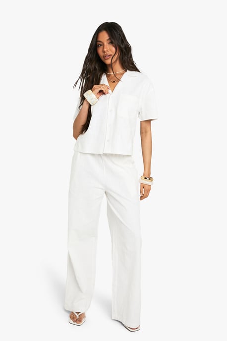Linen Look Short Sleeve Shirt - Image 3
