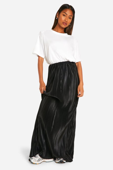 Premium Satin Plisse Maxi Skirt - Image 1