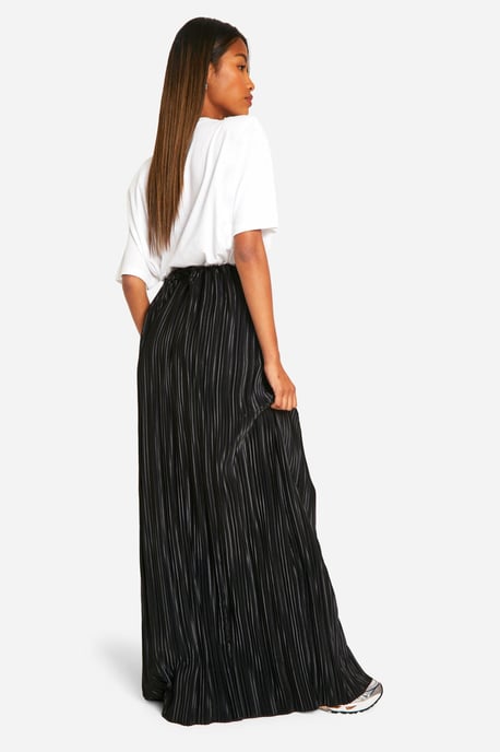 Premium Satin Plisse Maxi Skirt - Image 2