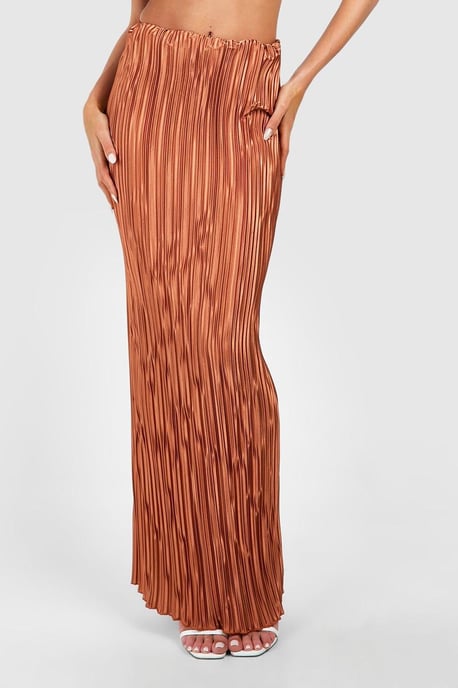 Premium Satin Plisse Maxi Skirt - Image 4
