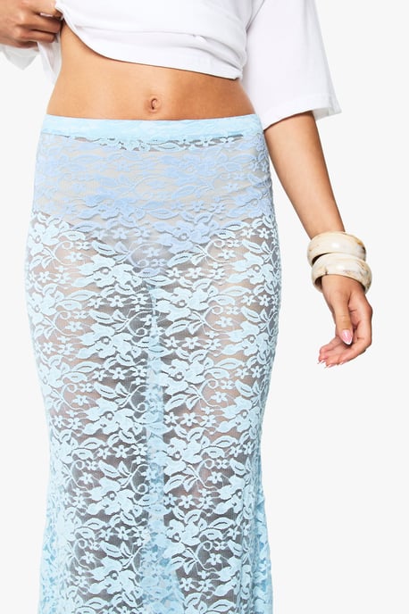 Lace Maxi Column Skirt - Image 4