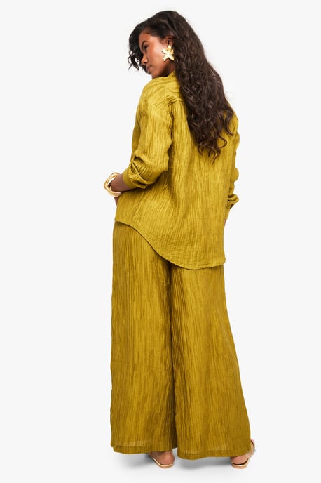 Woven Crinkle Wide Leg Trousers - Image 2