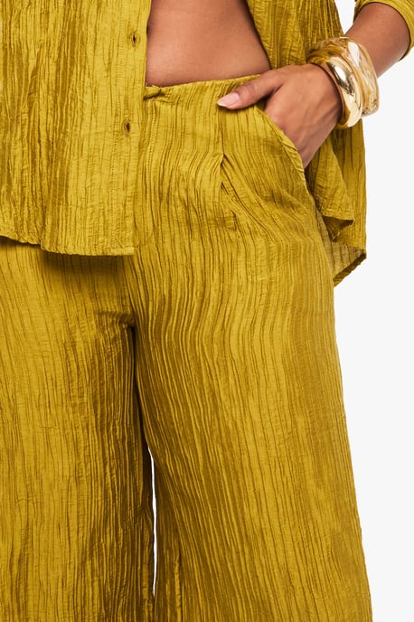 Woven Crinkle Wide Leg Trousers - Image 4