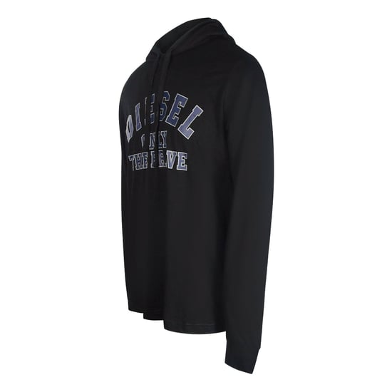 Diesel Only The Brave Logo Black Hooded T-Shirt - Image 1
