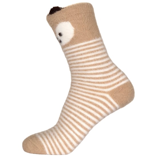 Trespass Mysiga strumpor med djuransikte för barn (Beige) - Image 3