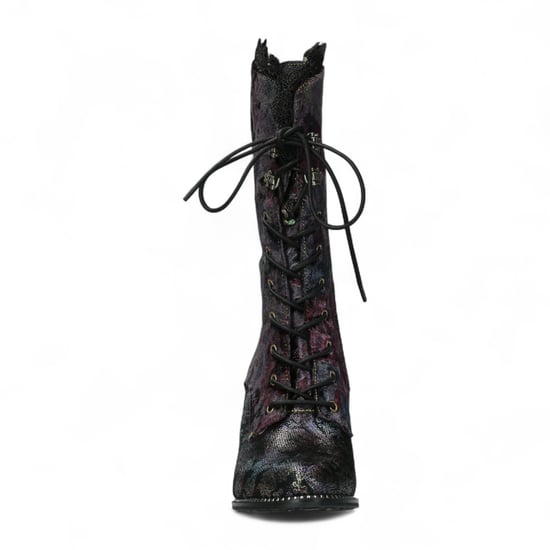 Laura Vita Alcbane 0351 Violet Floral Dames Gothic Victoriaanse Leren Laarzen met Hak - Image 4