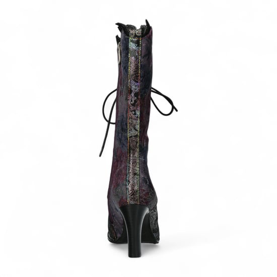 Laura Vita Alcbane 0351 Violet Floral Dames Gothic Victoriaanse Leren Laarzen met Hak - Image 6