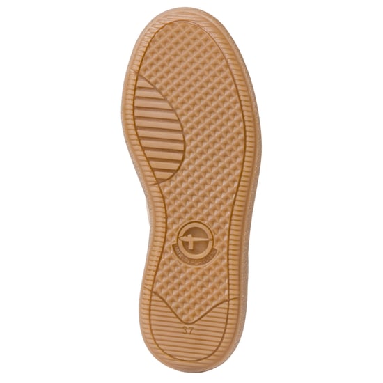 Tamaris Dames Beige Wit Leren Fashion Gestreepte Veterschoenen - Image 6