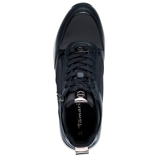 Tamaris Womens Navy Blue Fashion Lace-up Zipped Sneakers Trainers - Image 5