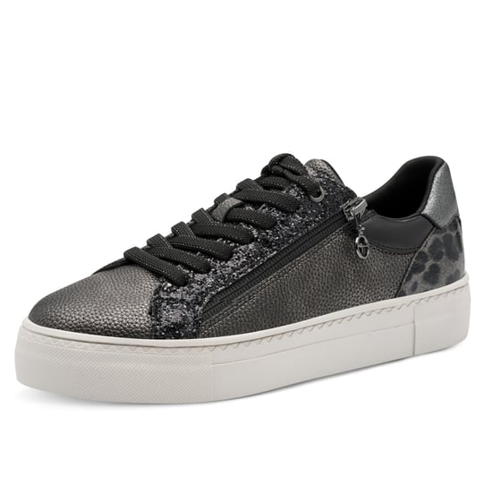 Tamaris Dames Pewter Zilveren Kunstleren Mode Veterschoenen - Image 3
