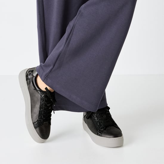 Tamaris Dames Pewter Zilveren Kunstleren Mode Veterschoenen - Image 6