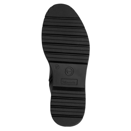 Tamaris Dames Fashion Zwarte Leren Veterschoenen met Rits Combat Enkellaarsjes - Image 6