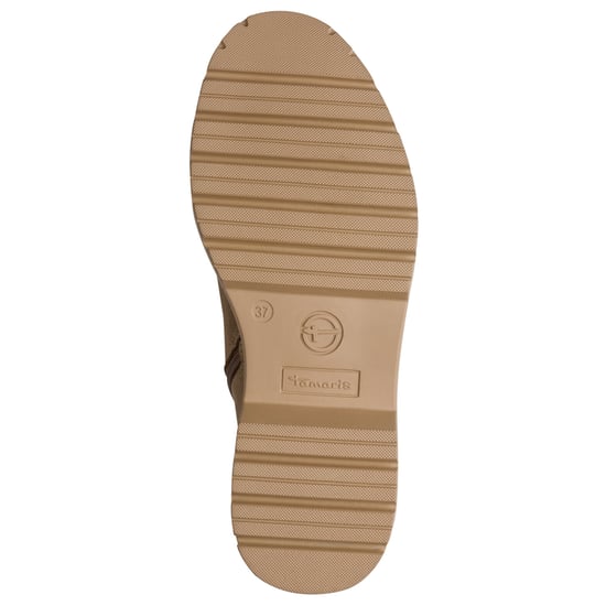 Tamaris Dames Fashion Camel Beige Leren Veterschoenen met Rits Combat Enkellaarsjes - Image 6