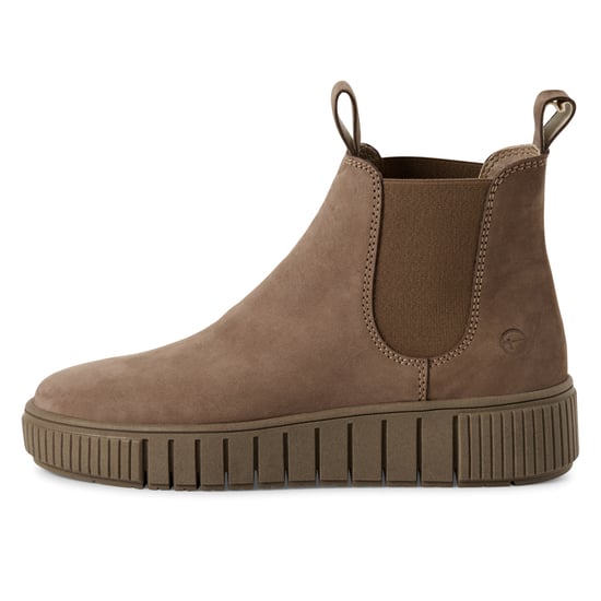 Tamaris Womens Taupe Brown Leather Chelsea Ankle Boots - Image 4