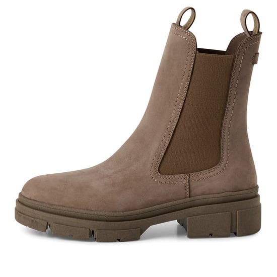 Tamaris Womens Dune Taupe Brown Leather Classic High Pull-On Chelsea Ankle Boots - Image 4