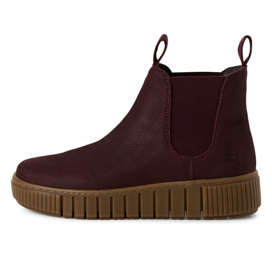 Tamaris Womens Bordeaux Burgundy Leather Chelsea Ankle Boots - Image 4