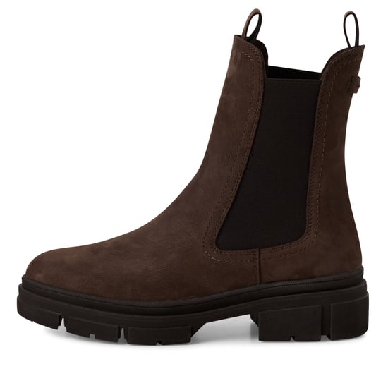 Tamaris Womens Mocca Brown Leather Classic High Pull-On Chelsea Ankle Boots - Image 4