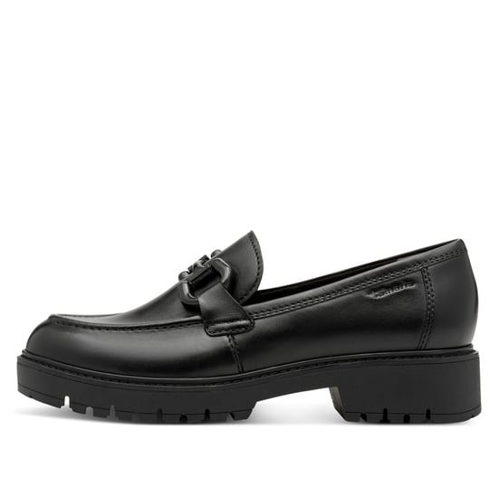 Tamaris Dames Zwarte Leren Loafers Slip-On Platform Schoenen - Image 4