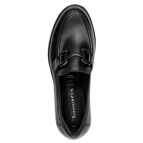 Tamaris Dames Zwarte Leren Loafers Slip-On Platform Schoenen - Image 5