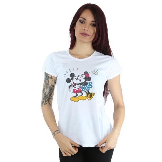 Disney Womens/Ladies Mickey And Minnie Kiss Cotton T-Shirt (White) - Image 2