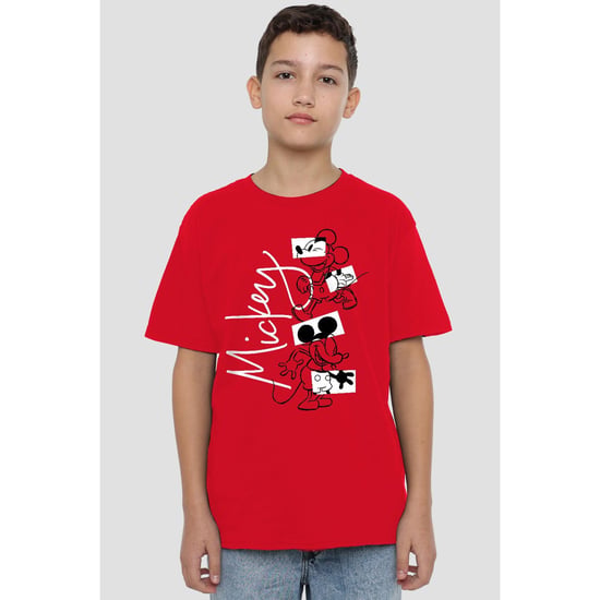 Disney Kinderen/Kinderen Mickey Mouse Geometrische Vormen T-Shirt (Rood) - Image 4