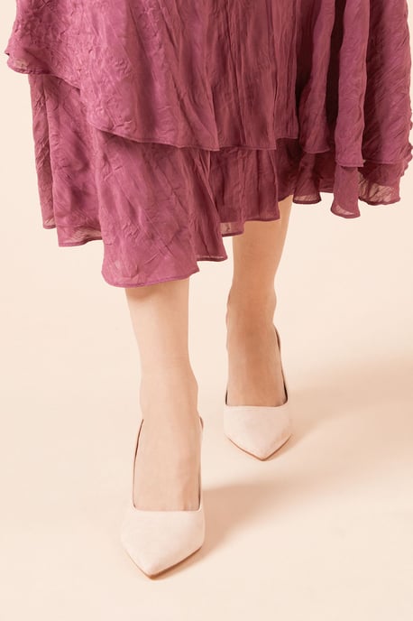 Ellens Pointed High Block Heel Slingback Court Shoes - Image 3