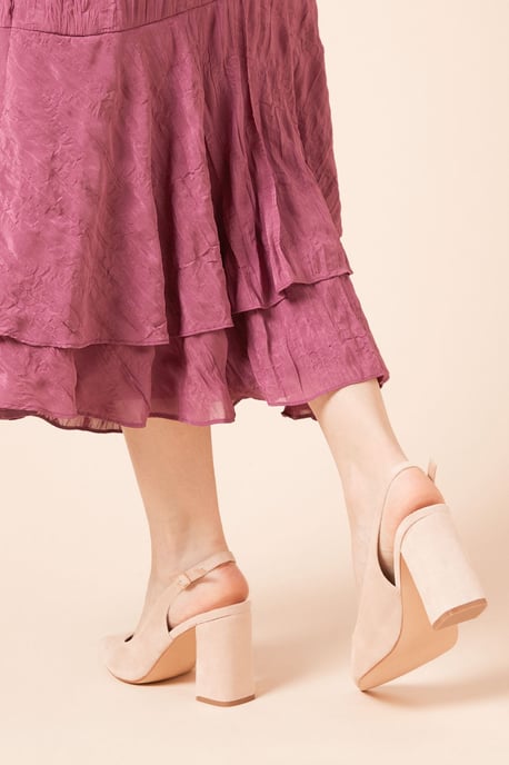 Ellens Pointed High Block Heel Slingback Court Shoes - Image 4