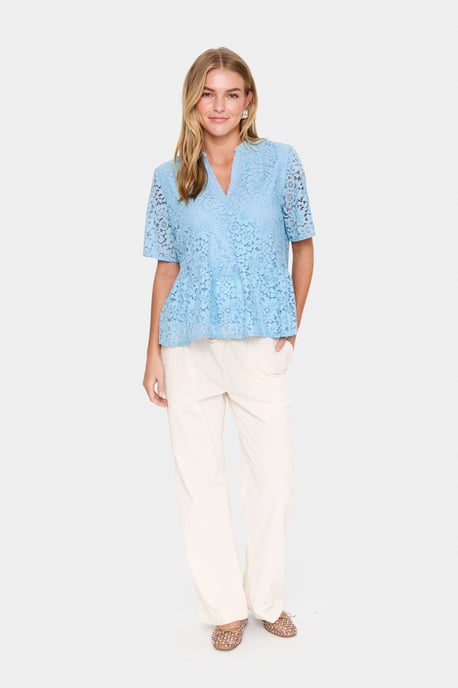 Blouse met korte mouwen Regular fit Airy Blue light blue - Image 2