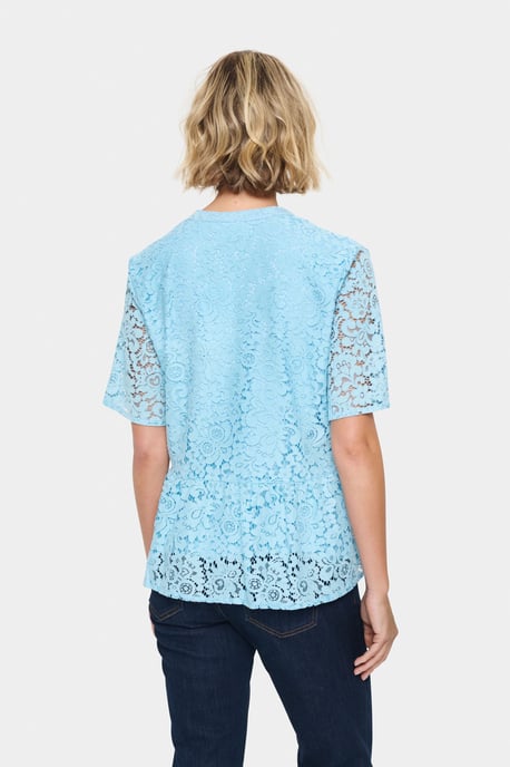 Blouse met korte mouwen Regular fit Airy Blue light blue - Image 5