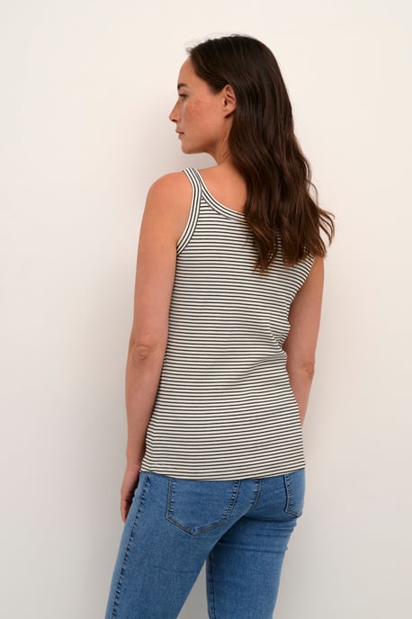 Jersey top Shaped fit Chalk/Black stripe - Image 3