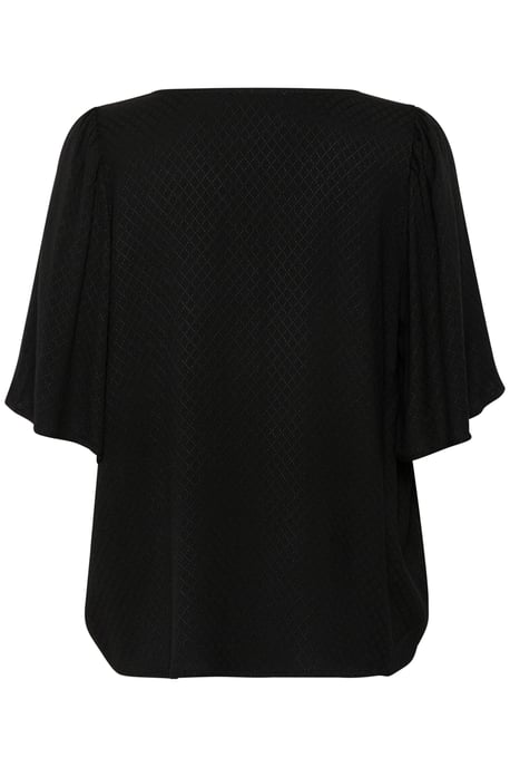 Blouse with short sleeve Loose fit Black Deep - Image 5