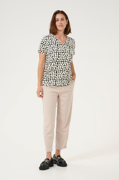 Blouse with short sleeve Regular fit Black_Sand Graphic Dot - Image 1