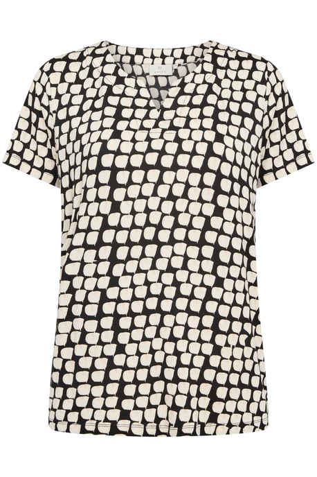 Blouse with short sleeve Regular fit Black_Sand Graphic Dot - Image 4