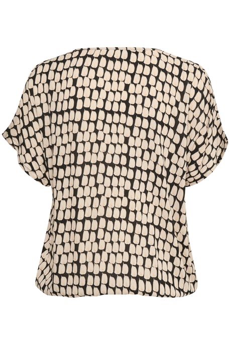 Blouse with short sleeve Relaxed fit Black_Sand Graphic Dot - Image 5