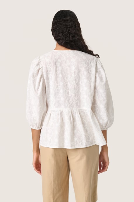Blouse with short sleeve Loose fit Broken White - Image 3