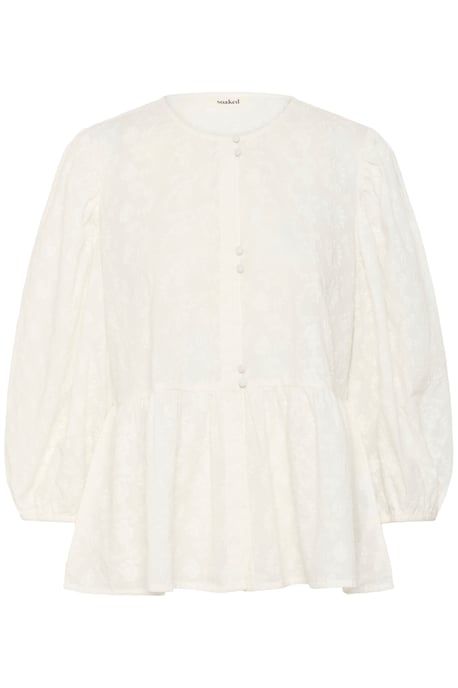 Blouse with short sleeve Loose fit Broken White - Image 4