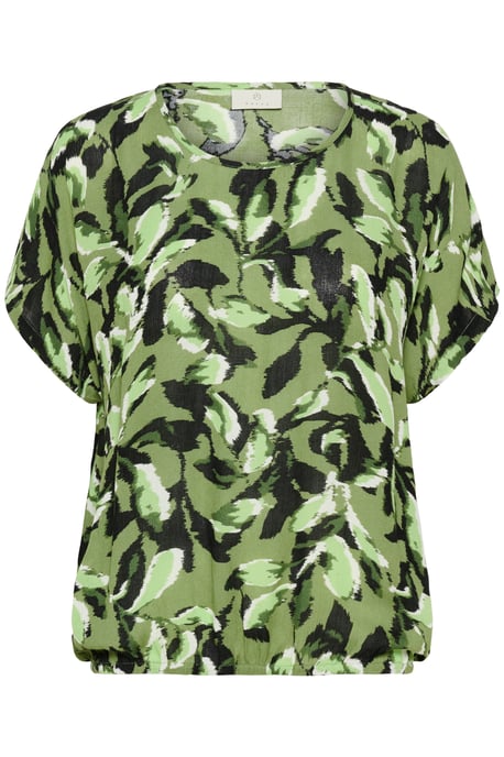 Blouse met korte mouwen Relaxed fit Green Blurry Leafs green - Image 4
