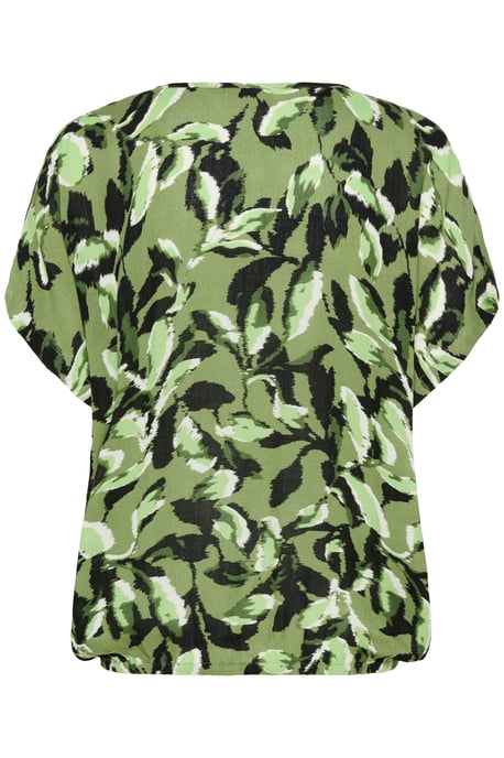 Blouse met korte mouwen Relaxed fit Green Blurry Leafs green - Image 5