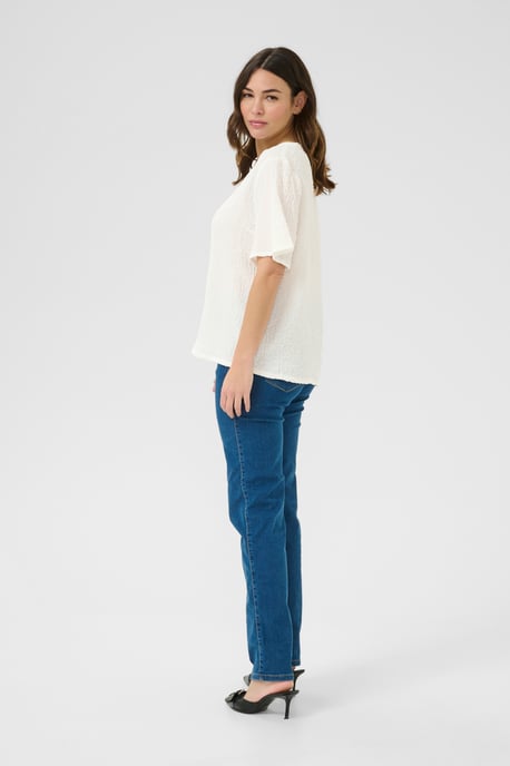 Blouse with short sleeve Regular fit Chalk - Image 2