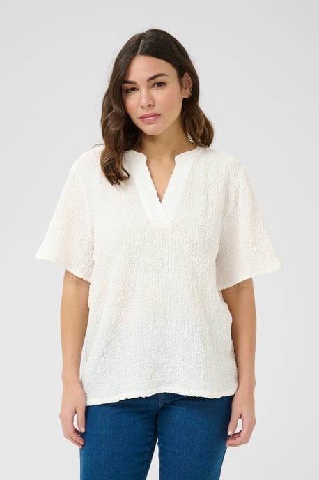 Blouse with short sleeve Regular fit Chalk - Image 3