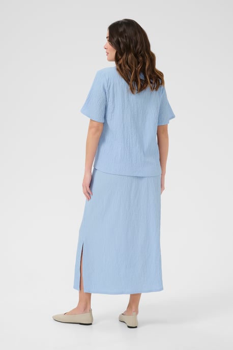 Blouse with short sleeve Regular fit Soft Chambray - Image 2