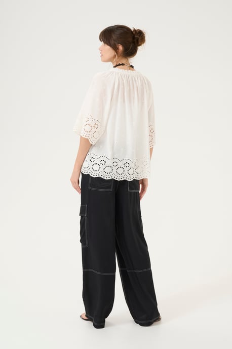 Blouse with short sleeve Relaxed fit Spring Gardenia - Image 2